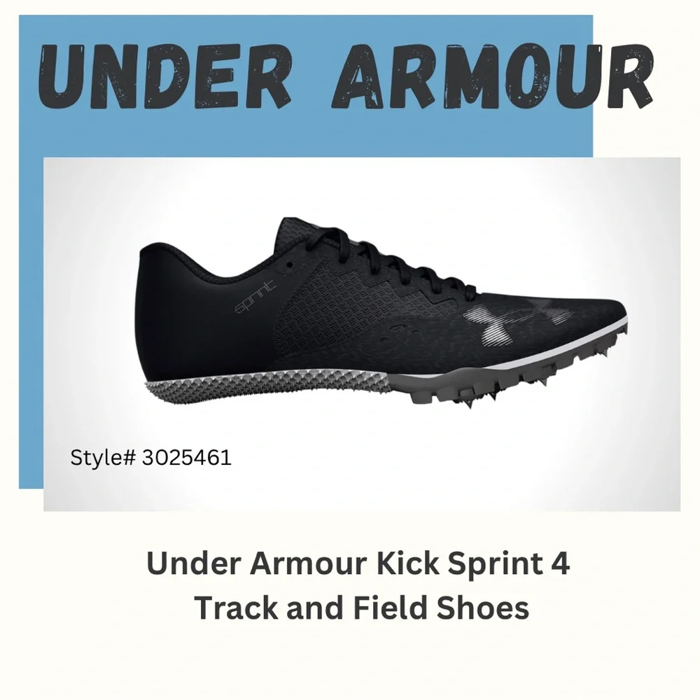 UNDER ARMOUR Kick Sprint 4 Track and Field Spikes, Track Shoes Size 12 Mens